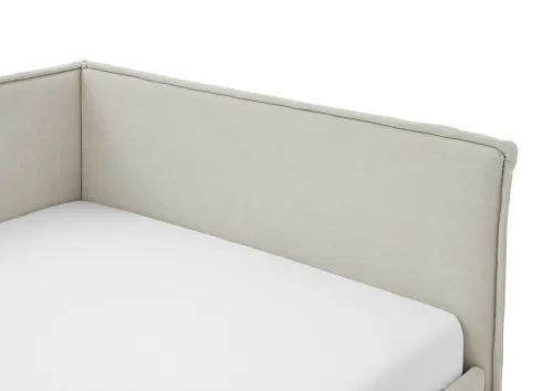 Polsterbett Fun | beige | 120 x 200 cm | mit Rückenteil | mit Bettkasten | ohne Matratze