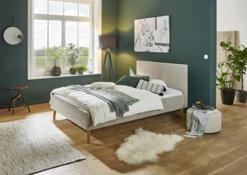 Polsterbett Kreta | Flausch | taupe | 140 x 200 cm
