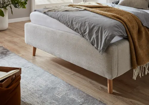 Polsterbett Mattis Cord | beige | 180 x 200 cm | ohne Lattenrost & Bettkasten