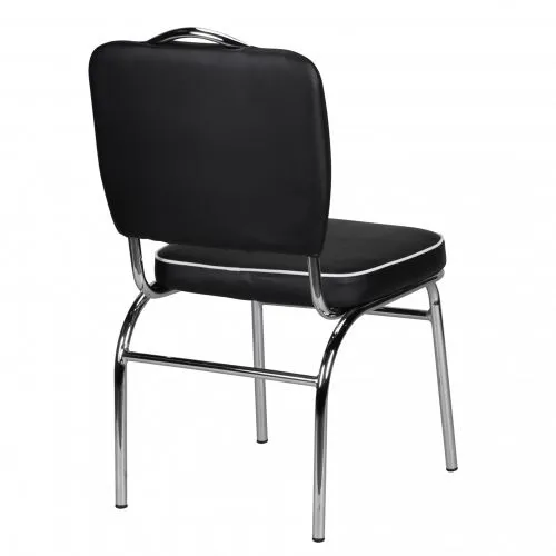 Polsterstuhl Deni | Retro Vintage | schwarz / weiß