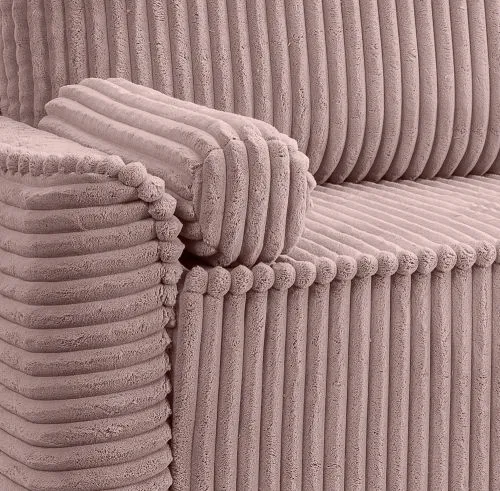 Schlafsofa 3-Sitzer Grubs | 225cm | Cord | rosa
