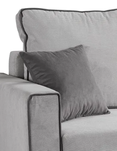 Schlafsofa Marti L-Form rechts | 230cm | Cord | hellgrau