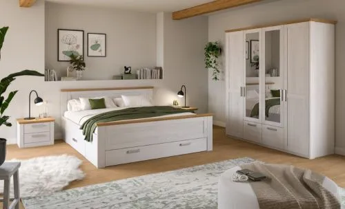 Schlafzimmer-Set Verona 2 | 4-teilig | mit Bettkastenauszügen | Artisan / Sibiu Lärche