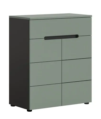 Schuhschrank | Kommode Canu | Smoke Green / Basalt grau