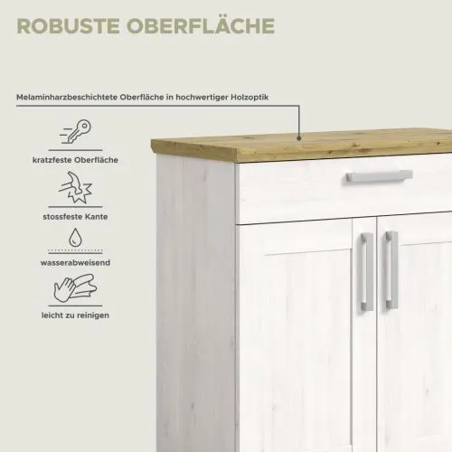 Schuhschrank | Kommode Verona | Lärche Sibiu / Eiche