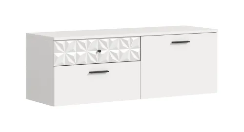Schuhschrank/Hängeschrank Prisma | weiß / weiß Hochglanz