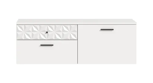 Schuhschrank/Hängeschrank Prisma | weiß / weiß Hochglanz