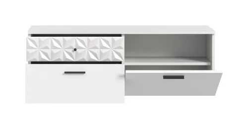 Schuhschrank/Hängeschrank Prisma | weiß / weiß Hochglanz
