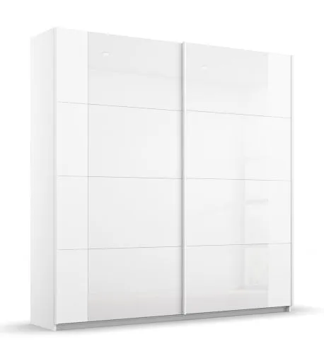 Schwebetürenschrank Artemis | mit Glastüren | alpinweiß / weiß | verschiedene größen
