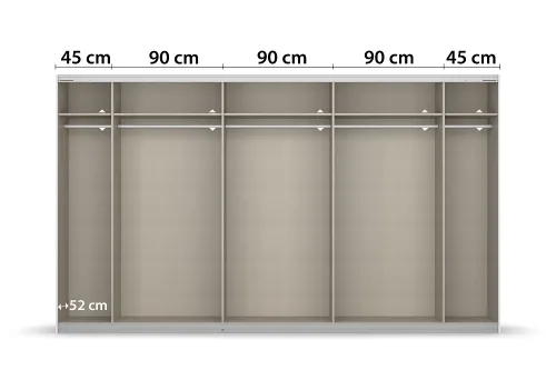 Schwebetürenschrank Kulmbach | 3-türig | mit Spiegel & Zubehör | weiß Hochglanz / alpinweiß | 360x210
