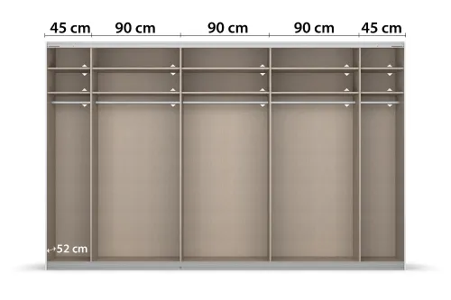 Schwebetürenschrank Kulmbach | 3-türig | mit Spiegel & Zubehör | weiß Hochglanz / alpinweiß | 360x229