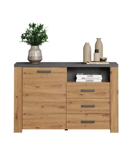 Sideboard Follow mit Schubkästen | Artisan Eiche / Matera grau ohne Beleuchtung