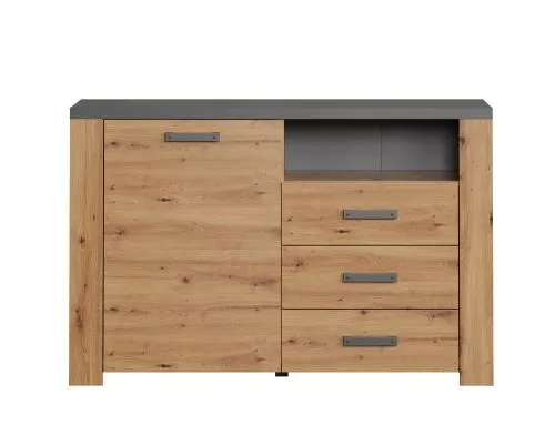 Sideboard Follow mit Schubkästen | Artisan Eiche / Matera grau ohne Beleuchtung