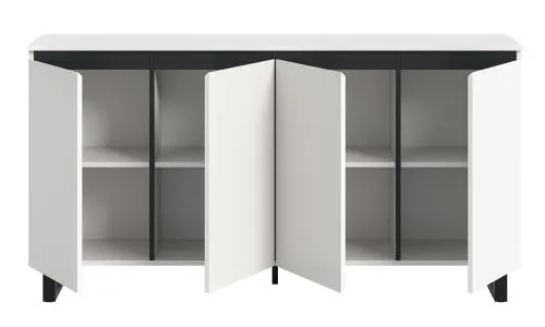 Sideboard Kommode Tomasa 1 | weiß / schwarz