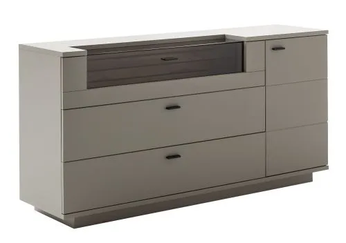 Sideboard Lüttich | Basalt / Wotan Eiche | ohne Beleuchtung