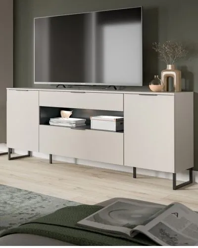 Sideboard Noida | Kaschmir / schwarz