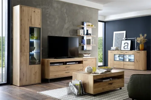 Sideboard Portland | Asteiche Bianco | ohne Beleuchtung