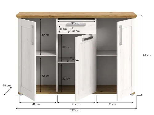 Sideboard Verona | 3-türig | Sibiu Lärche