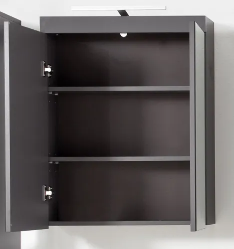 Spiegelschrank Amanda | grau Hochglanz