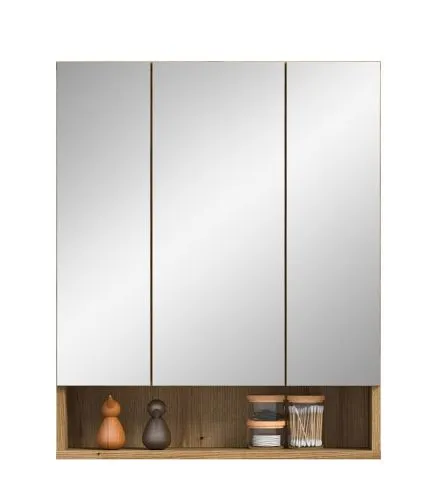 Spiegelschrank Aqua | mit offenem Fach | Evoke Oak mit Beleuchtung