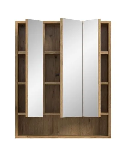 Spiegelschrank Aqua | mit offenem Fach | Evoke Oak mit Beleuchtung
