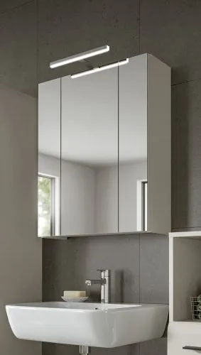 Spiegelschrank Ice | Kaschmir mit Aufsatzleuchte