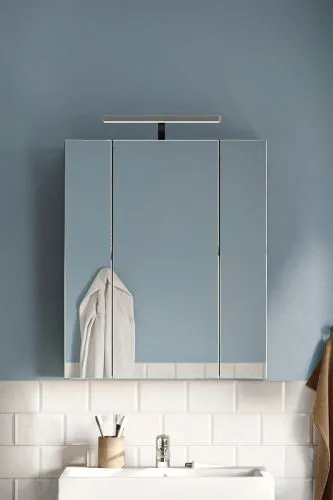 Spiegelschrank Linus | schwarz Hochglanz | LED Beleuchtung ohne Beleuchtung