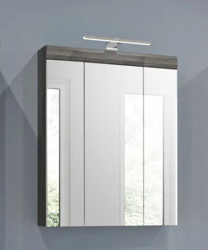 Spiegelschrank Scout | rauchsilber mit LED Aufsatzleuchte
