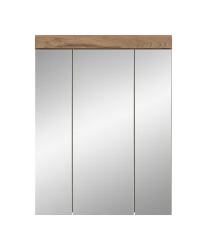 Spiegelschrank Wave | Nox Oak | mit Aufsatzleuchte