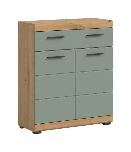 Standschrank breit Scout | mit Schubkasten | Salbei / Artisan Eiche