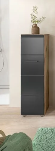 Standschrank Hängeschrank Ice | Nox Oak / schwarz matt