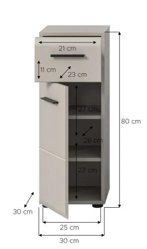 Standschrank halbhoch Ice | Kaschmir