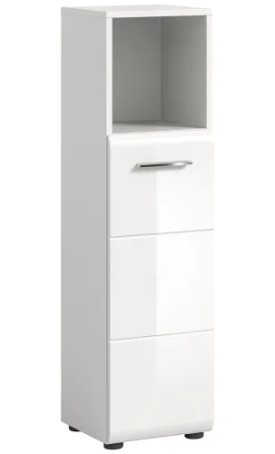 Standschrank hoch Ice | weiß / weiß Hochglanz