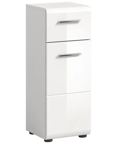 Standschrank klein Ice | weiß / weiß Hochglanz