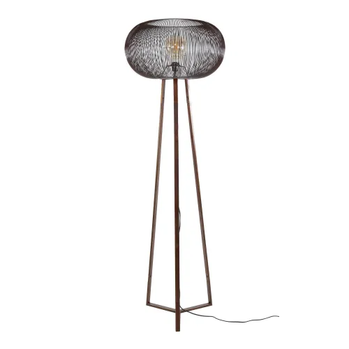 Stehlampe Fandu | Drahtschirm | schwarz Nickel