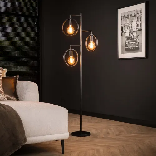 Stehlampe Machi | 3 Leuchten | Metall | Charcoal