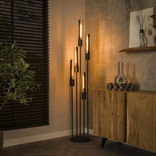 Stehleuchte Bondo 5 Lampen | Metall | Artic schwarz