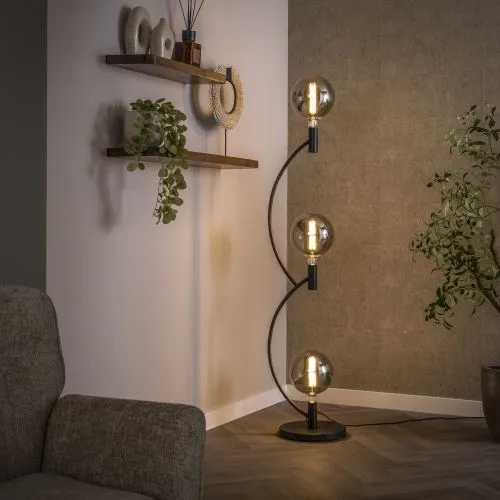 Stehleuchte Maso 3 Lampen | Metallbögen | Sienna braun