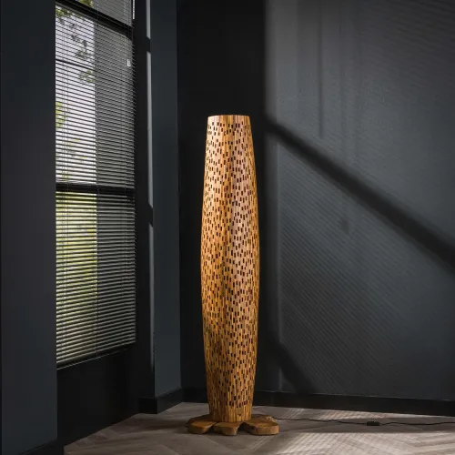 Stehleuchte Peoria | Holzgestell | natur | 40x145