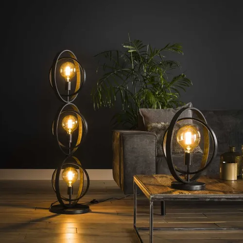Stehleuchte Vejin 3 Lampen | Metallringe | Charcoal grau