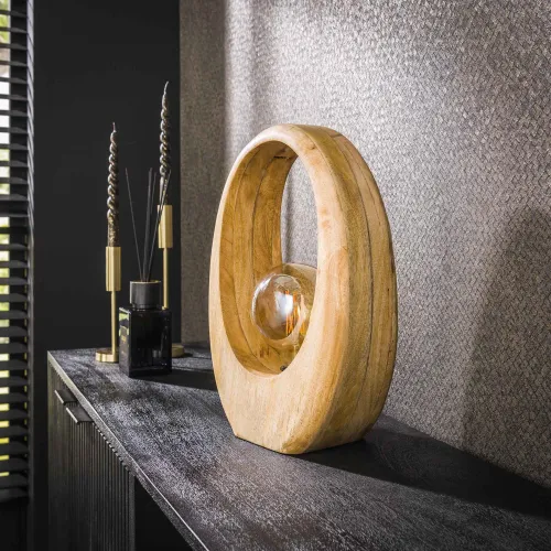 Tischlampe Kuma | Mango massiv | 30 cm | naturel