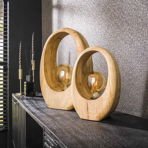 Tischlampe Kuma | Mango massiv | 30 cm | naturel