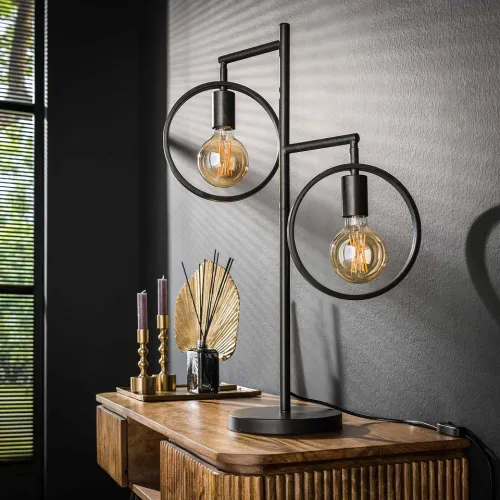 Tischlampe Machi | 2 Leuchten | Metall | Charcoal