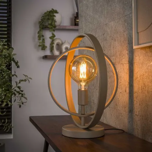 Tischleuchte Vejin | Metallringe | Beige