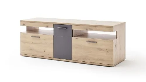 TV-Board Cortona | Balkeneiche / anthrazit