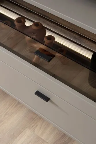 TV-Board Lüttich | Basalt / Wotan Eiche | optional LED Beleuchtung