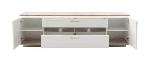 TV-Board Palermo | Soft white / Viking Oak | inkl. Beleuchtung