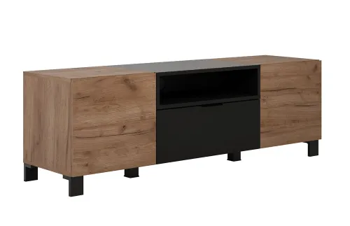 TV-Lowboard Kendo | Eiche Tabak / Schwarz matt
