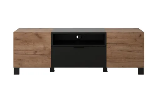 TV-Lowboard Kendo | Eiche Tabak / Schwarz matt