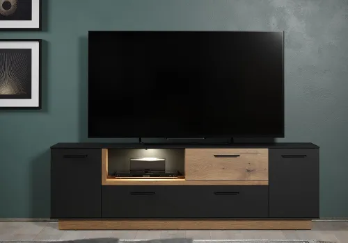 TV-Lowboard Synnax | anthrazit grau / Coast Evoke Eiche